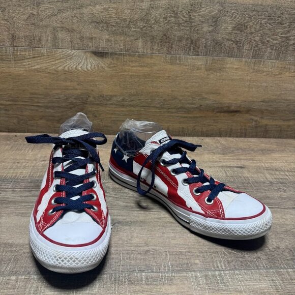 Converse All Star American Flag Canvas Low Top Sneakers Women's Size 9.5 - Picture 6 of 7